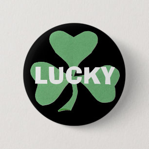 Badge Rond 5 Cm Bouton chanceux de shamrock