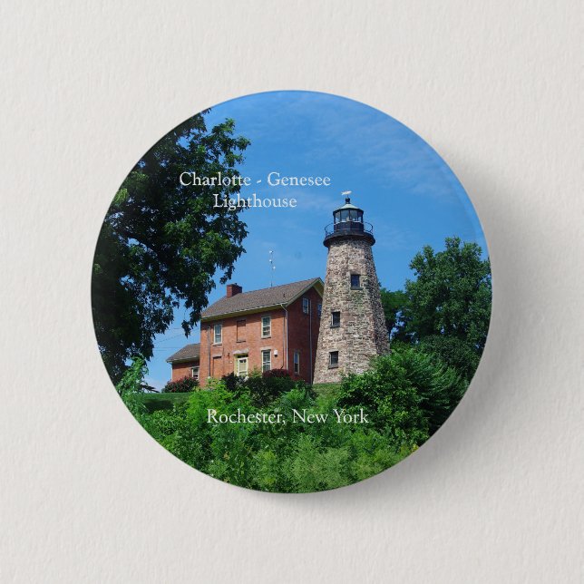 Badge Rond 5 Cm Bouton Charlotte Genesee Lighthouse (Devant)