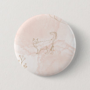 Badge Rond 5 Cm bouton chat