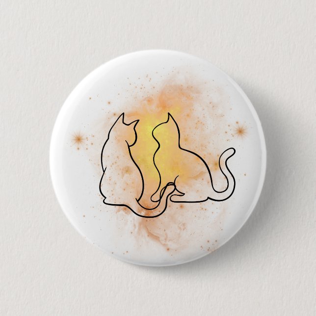 Badge Rond 5 Cm Bouton Chat aquarelle (Devant)