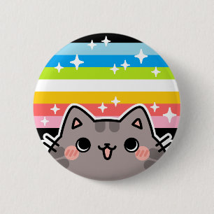Badge Rond 5 Cm Bouton Chat de drapeau de la gay lesbienne