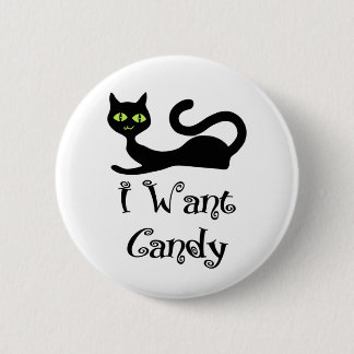 Badge Rond 5 Cm Bouton Chat Je Veux des Bonbons