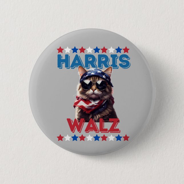 Badge Rond 5 Cm Bouton Chat Ladies Harris Walz (Devant)