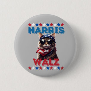 Badge Rond 5 Cm Bouton Chat Ladies Harris Walz