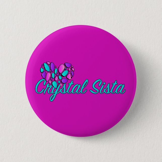 Badge Rond 5 Cm Bouton chaud Crystal Sista (Devant)