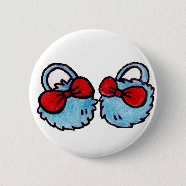 Badge Rond 5 Cm Bouton Chaussons (Devant)