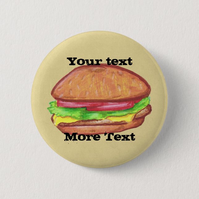Badge Rond 5 Cm Bouton Cheeseburger (Devant)