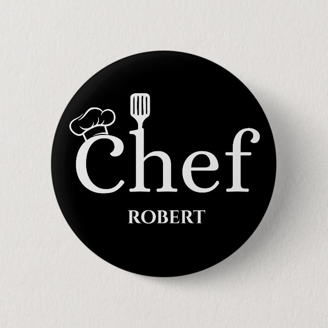 Badge Rond 5 Cm Bouton Chef (Devant)