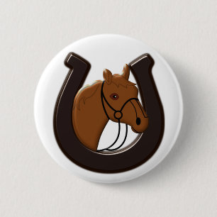 Badge Rond 5 Cm Bouton Cheval