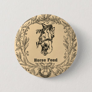 Badge Rond 5 Cm Bouton CHEVAL SAC DE SEMOULES DE PAVOT