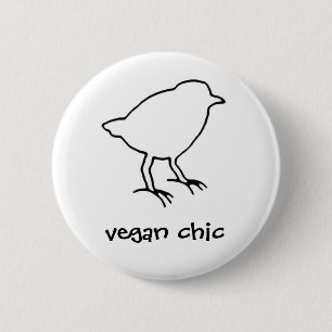 Badge Rond 5 Cm bouton chic végétalien