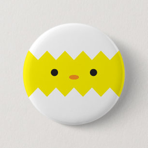 Badge Rond 5 Cm Bouton Chick haché