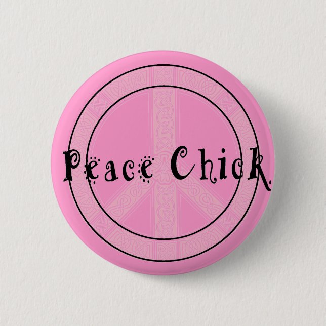 Badge Rond 5 Cm Bouton Chick Peace (Devant)