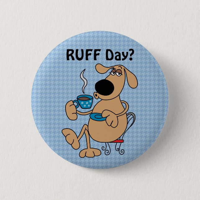 Badge Rond 5 Cm Bouton Chien Café (Devant)