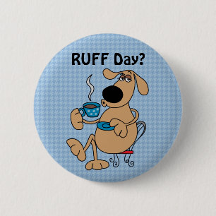 Badge Rond 5 Cm Bouton Chien de café