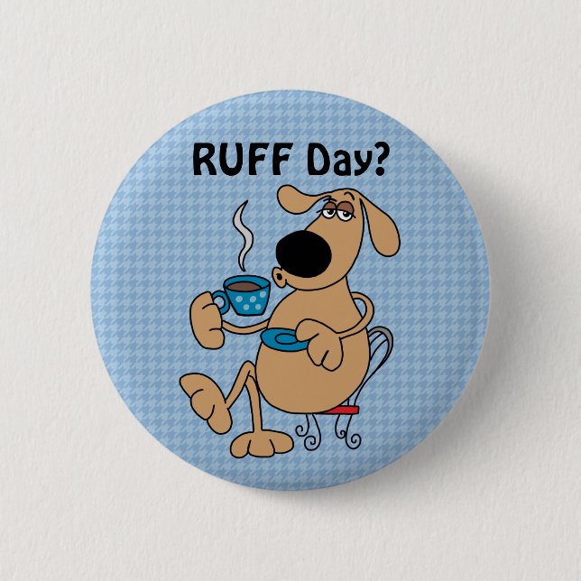 Badge Rond 5 Cm Bouton Chien de café (Devant)