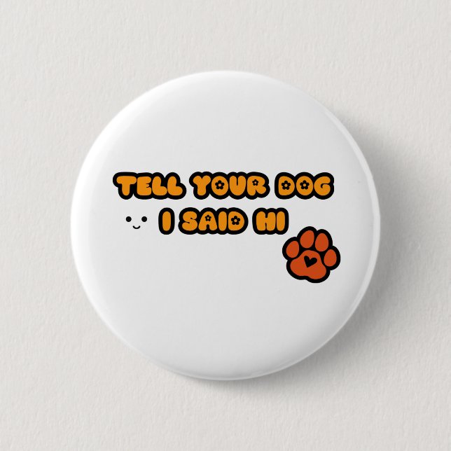 Badge Rond 5 Cm Bouton Chien mignon (Devant)