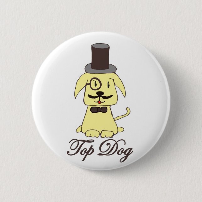 Badge Rond 5 Cm Bouton Chien supérieur (Devant)