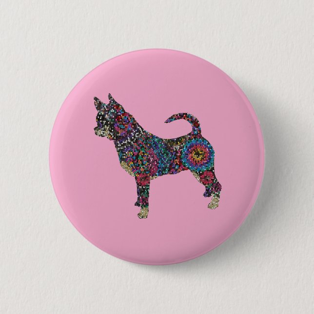 Badge Rond 5 Cm Bouton Chihuahua (Devant)