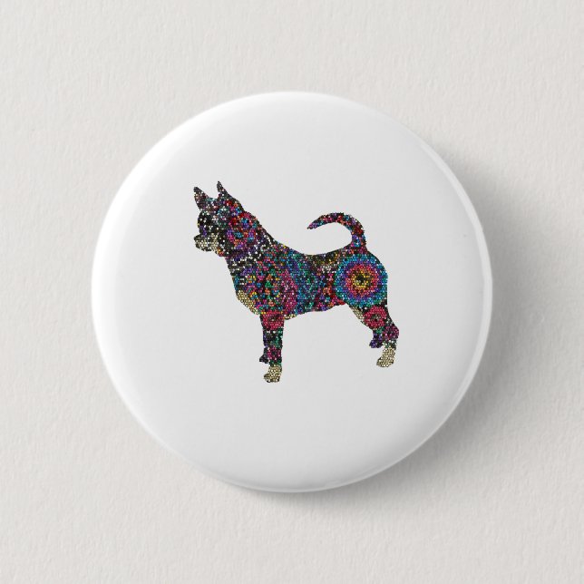 Badge Rond 5 Cm Bouton Chihuahua (Devant)