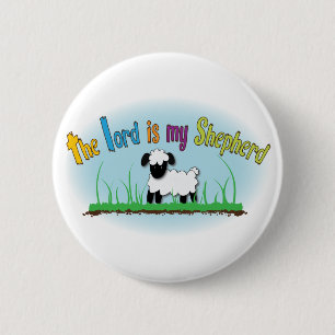 Badge Rond 5 Cm Bouton chrétien - le seigneur est mon berger