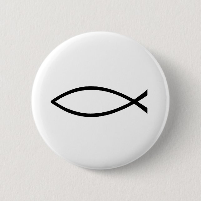 Badge Rond 5 Cm Bouton Christian Fish (Devant)