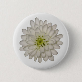 Badge Rond 5 Cm Bouton Chrysanthème blanc