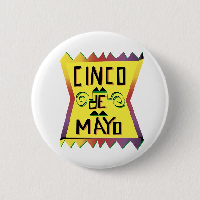 Badge Rond 5 Cm Bouton Cinco de Mayo (Devant)