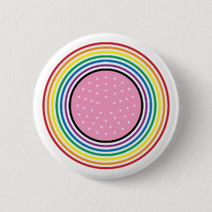 Badge Rond 5 Cm Bouton circulaire Rainbow Pride - American Flag In