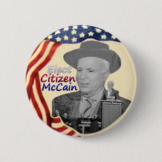 Badge Rond 5 Cm Bouton Citizen McCain (Devant)