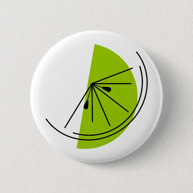 Badge Rond 5 Cm Bouton Citron vert (Devant)