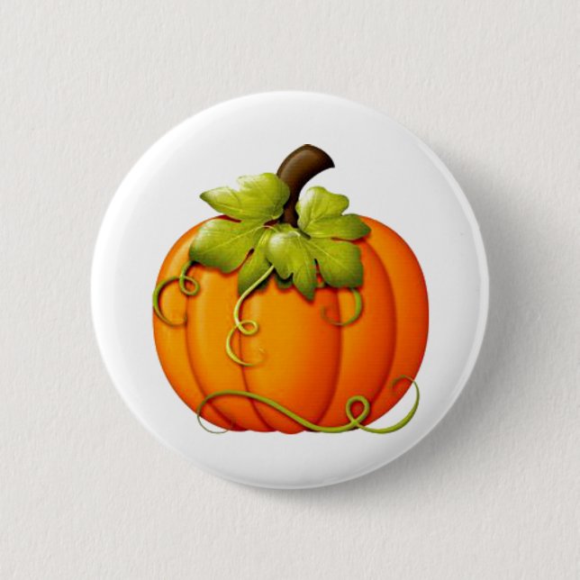 Badge Rond 5 Cm Bouton Citrouille d'automne (Devant)
