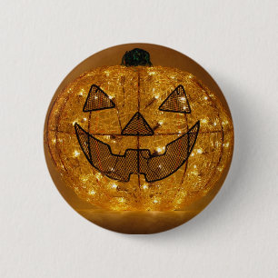 Badge Rond 5 Cm Bouton Citrouille d'Halloween très effrayant