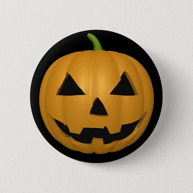 Badge Rond 5 Cm Bouton Citrouille Halloween éffrayant (Devant)