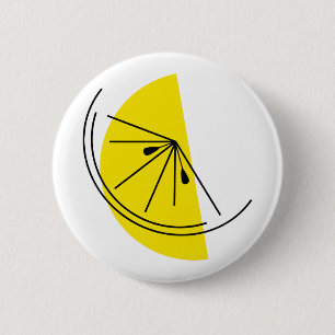 Badge Rond 5 Cm Bouton Citrus Lemon