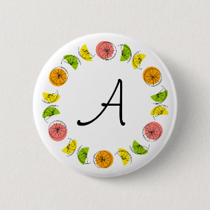 Badge Rond 5 Cm bouton Citrus Multi Circle Monogramme rond