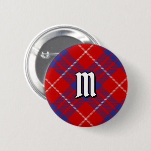 Badge Rond 5 Cm Bouton Clan Hamilton Red Tartan