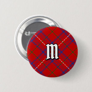 Badge Rond 5 Cm Bouton Clan Rose Tartan