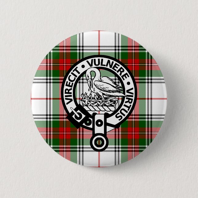 Badge Rond 5 Cm Bouton Clan Stewart Tartan Crest (Devant)