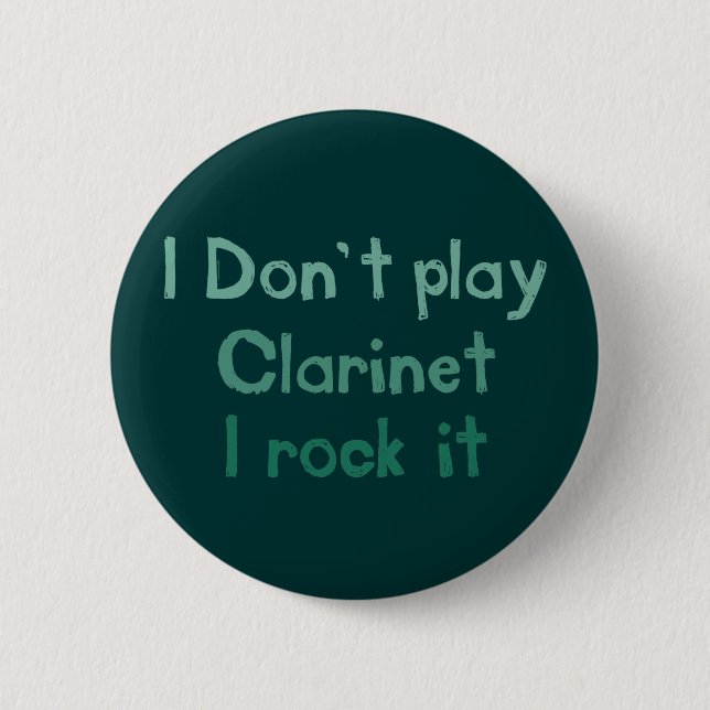 Badge Rond 5 Cm Bouton Clarinet Rock It (Devant)