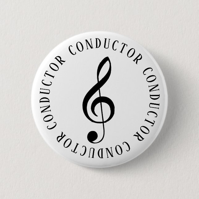 Badge Rond 5 Cm Bouton Clé du chef de musique (Devant)