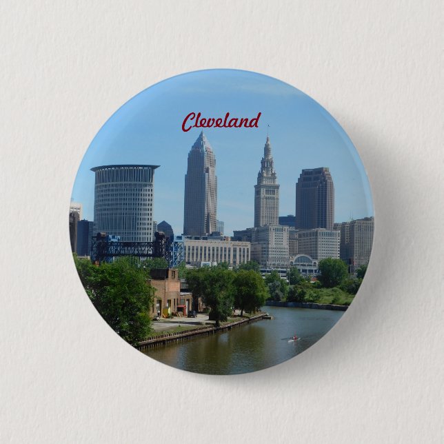 Badge Rond 5 Cm Bouton Cleveland OH Riverside (Devant)