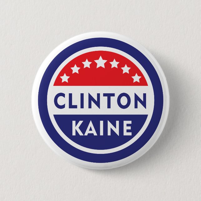 Badge Rond 5 Cm Bouton Clinton/Kaine 2016 (Devant)