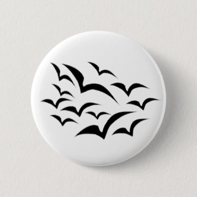 Badge Rond 5 Cm Bouton Cloud noir de chaume (Devant)