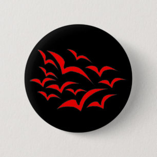Badge Rond 5 Cm Bouton Cloud rouge chauve