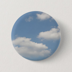 Badge Rond 5 Cm Bouton Clouds de cumulus blanc fluffé
