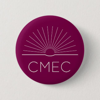 Badge Rond 5 Cm Bouton CMEC - rouge profond avec logo blanc