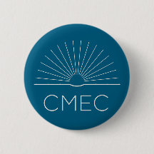 Bouton CMEC - turquoise avec logo blanc