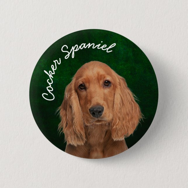 Badge Rond 5 Cm Bouton Cocker Spaniel (Devant)