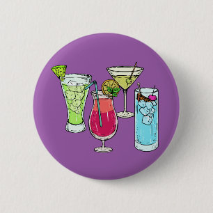 Badge Rond 5 Cm Bouton Cocktails d'été